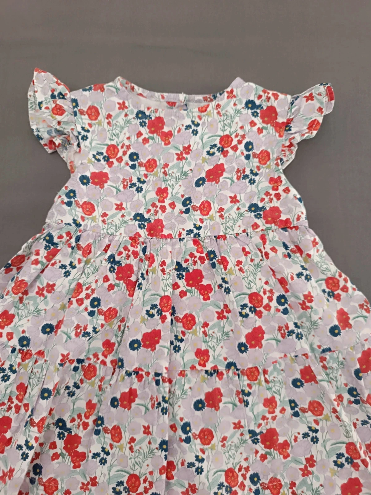 Blue, red and lilac floral print dress/vestito/robe/jurk from Zippy 9-12 months – photo 5